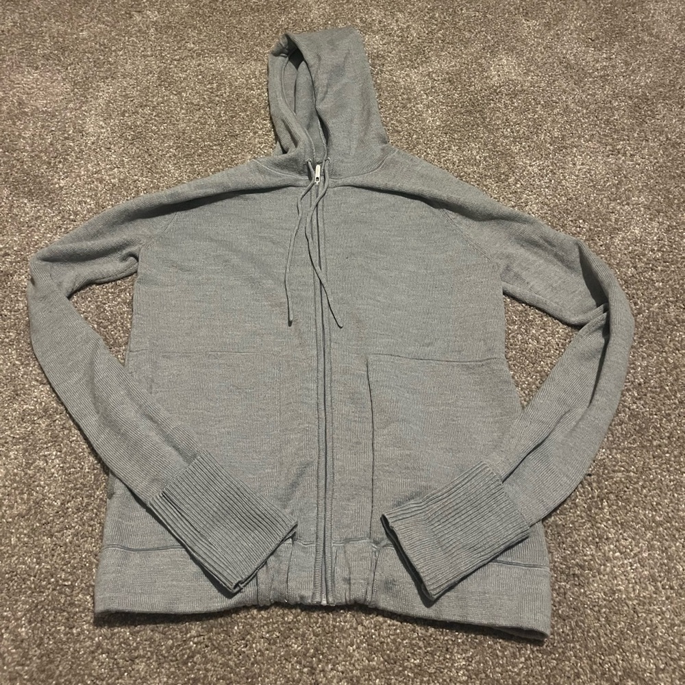 Lululemon Merino Wool Blend Gray Zip-Up Hoodie